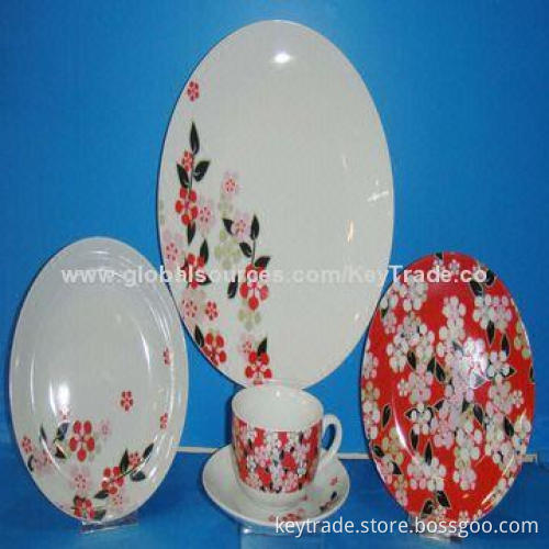 Fine Porcelain 20-piece Dinner Set in Round Shape with Decal, Customized Designs Welcomed